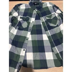 Vans Flannel Shirt Mens Medium Colorful Slim fit Button Front Long Sleeve